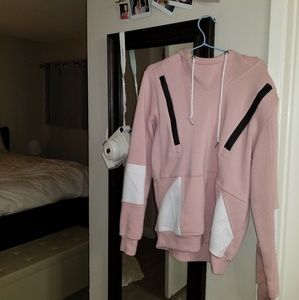 Pink and White mens Hoodie